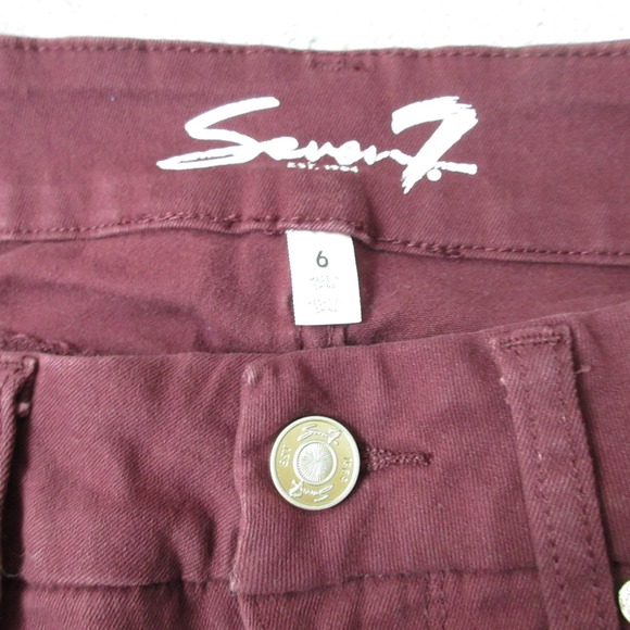 Seven7 Women's Tummy Less High Rise Skinny Jeans Burgundy Size 6 (30x29) - Picture 10 of 13